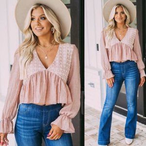 Baby pink long sleeve Top